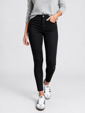 Everlane The Way High Skinny Crop Jeans Black High Rise Organic Cotton 26